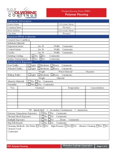 Polymer Flooring - Project Survey Forms (PSF)