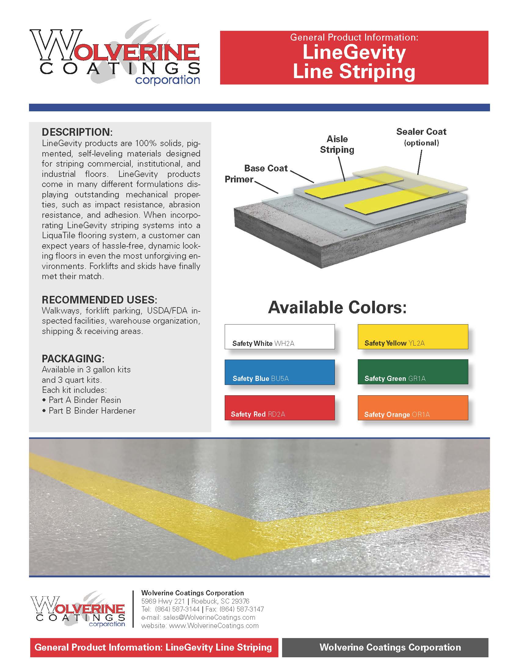 Line Striping - General Product Information - Wolverine Coatings Corporation: Coatings Manufacturer, Spartanburg, SC