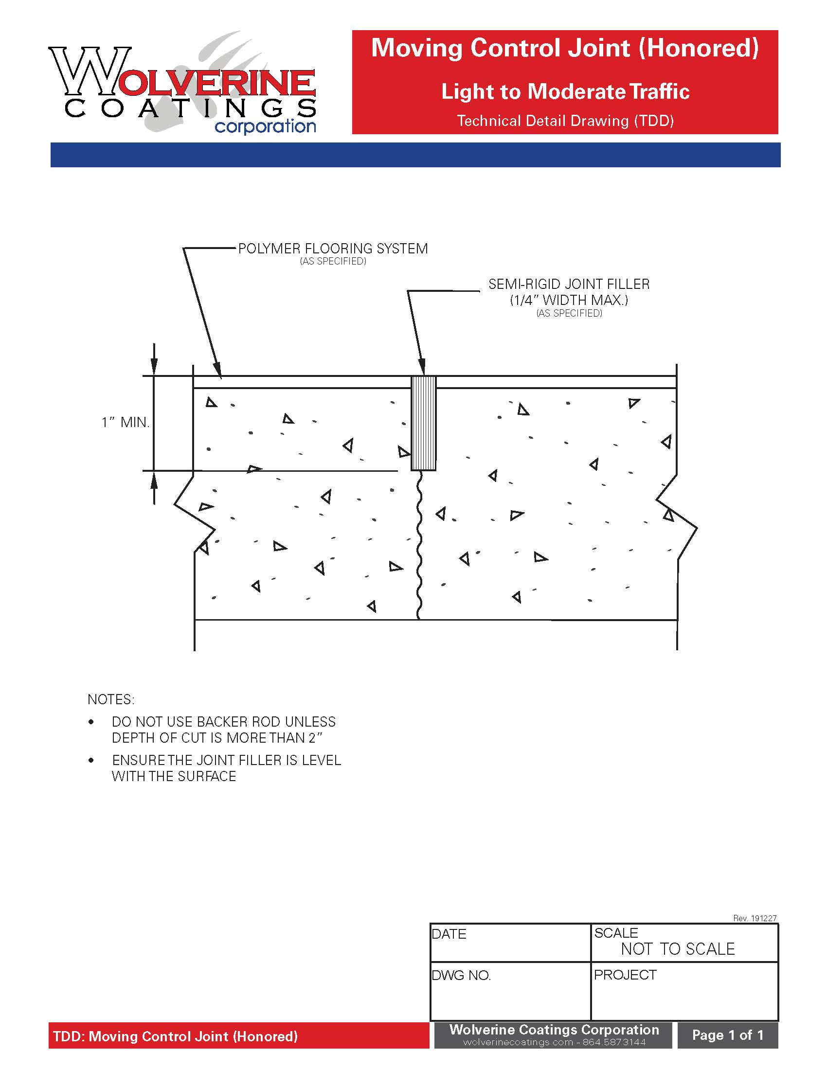 Moving Control Joint Detail