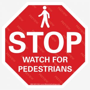 Embeddable Floor Signs - Caution Watch for Pedestrians