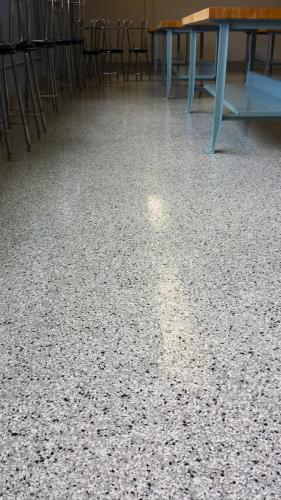 DecoFlake Classroom  - Epoxy Flooring with Flake Broadcast