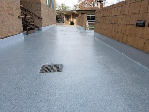 Crushed Granite ColorQuartz applied on a school's outdoor area